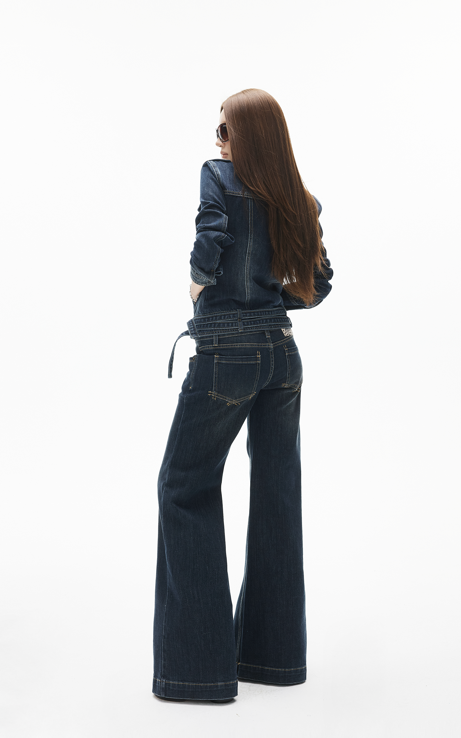 IAMXIAA 로우라이즈 슬림 부츠컷 진