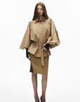 IAMXIAA Veste trench décontractée à ceinture
