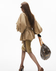 IAMXIAA Veste trench décontractée à ceinture