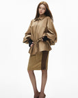 IAMXIAA Veste trench décontractée à ceinture