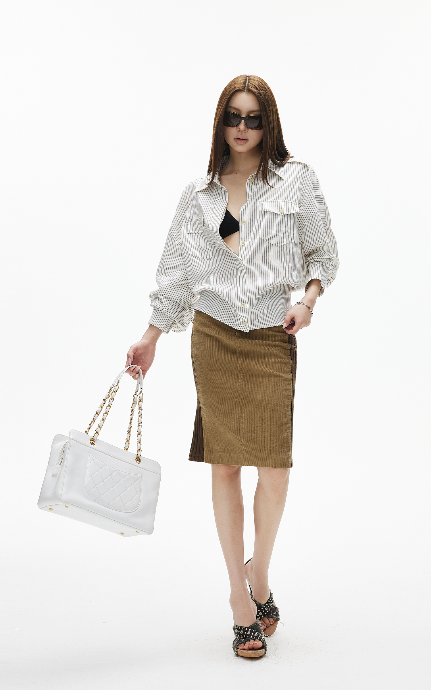 IAMXIAA Relaxed Pinstripe Button-Up Shirt