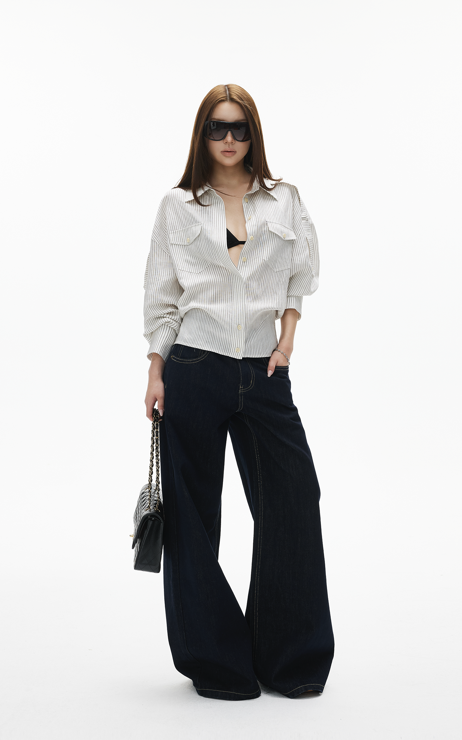 IAMXIAA Relaxed Pinstripe Button-Up Shirt