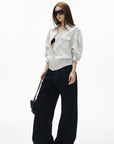IAMXIAA Chemise à Rayures Détendue à Boutons