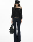 IAMXIAA Low-Rise Slim Fit Flared Denim Jeans with Vintage Silhouette