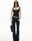 IAMXIAA Low-Rise Slim Fit Flared Denim Jeans with Vintage Silhouette