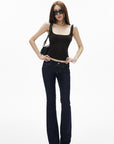 IAMXIAA Low-Rise Slim Fit Flared Denim Jeans with Vintage Silhouette