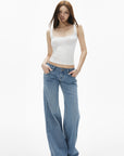 IAMXIAA Low-Rise Clean-Line Flared Denim