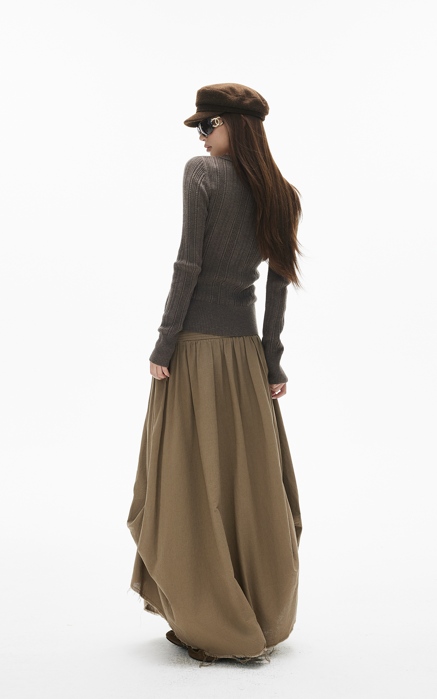 Cardigan en maille ajusté à côtes, col en V profond