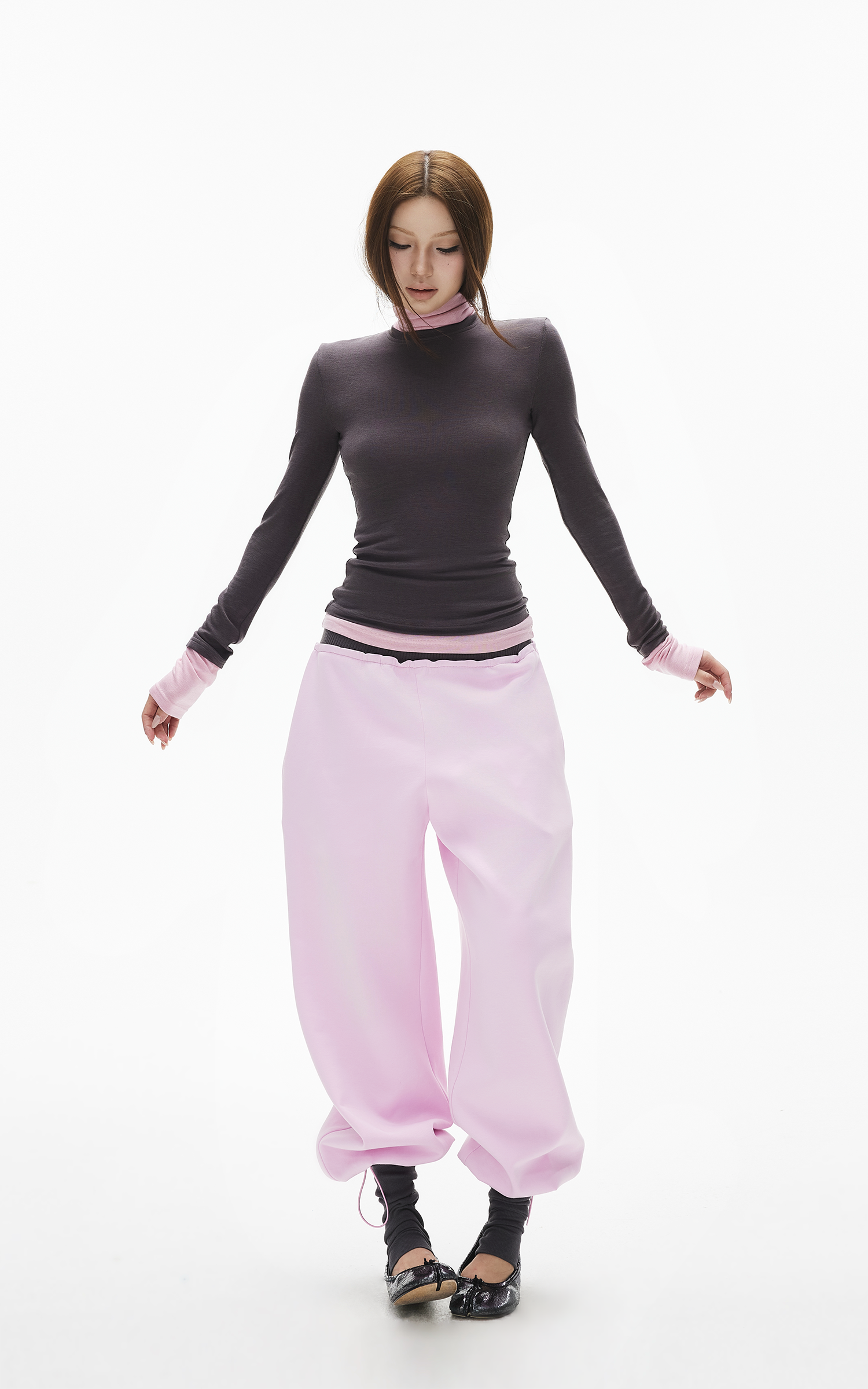 IAMXIAA Low-Rise Layered Look Jogger Pants