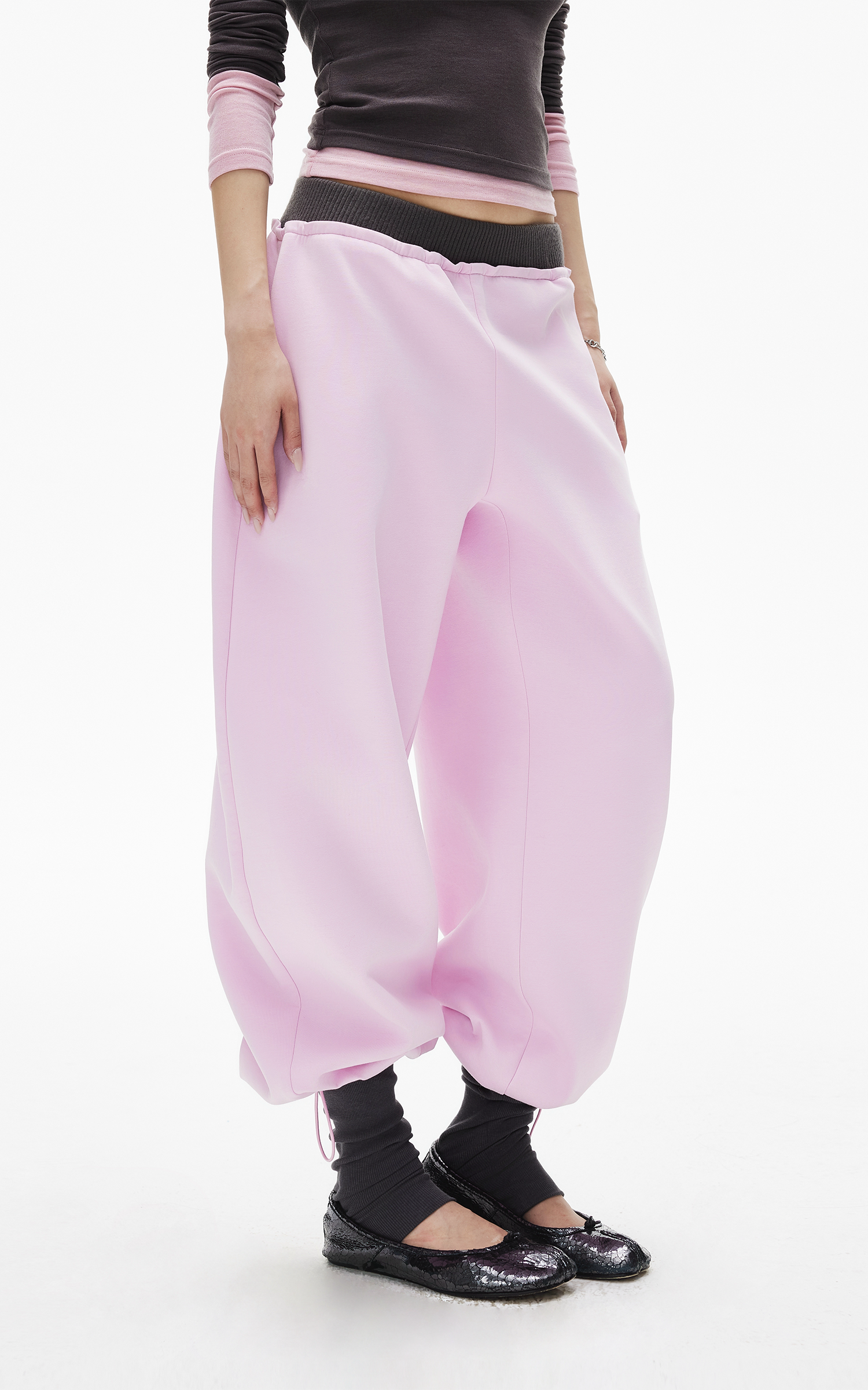 IAMXIAA Low-Rise Layered Look Jogger Pants