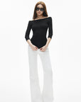 IAMXIAA Pantalon évasé à empiècements
