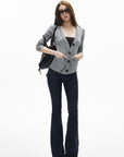 IAMXIAA Low-Rise Slim Fit Flared Denim Jeans with Vintage Silhouette