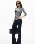 IAMXIAA Low-Rise Slim Fit Flared Denim Jeans with Vintage Silhouette