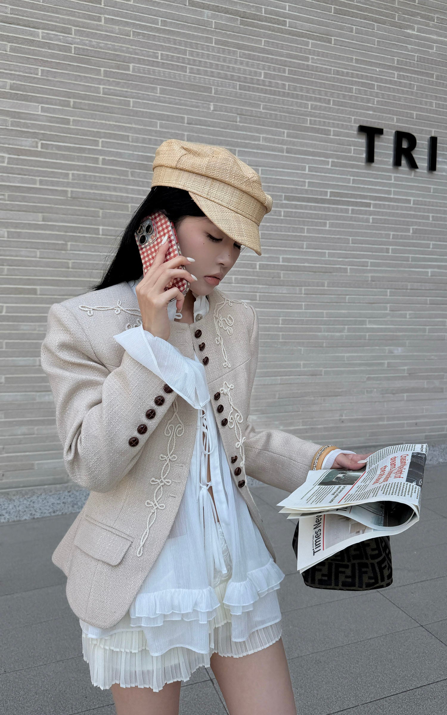 Hydrae レースローライズミニスカート プリーツフリルレイヤードフィット ソフトロマンティックY2Kスタイルボトム