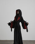 DOINDULGE Reversible Two-Tone Hooded Tie-Detail Jacket