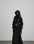 DOINDULGE Reversible Two-Tone Hooded Tie-Detail Jacket