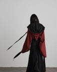 DOINDULGE Reversible Two-Tone Hooded Tie-Detail Jacket
