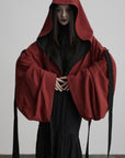 DOINDULGE Reversible Two-Tone Hooded Tie-Detail Jacket