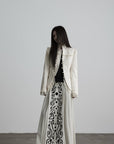 DOINDULGE Lace-Trim High-Neck Fitted Jacket