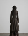 DOINDULGE Deconstructed Stand-Collar Paneled Trench Coat