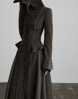 DOINDULGE Deconstructed Stand-Collar Paneled Trench Coat