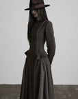 DOINDULGE Deconstructed Stand-Collar Paneled Trench Coat