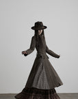 DOINDULGE Deconstructed Stand-Collar Paneled Trench Coat