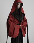 DOINDULGE Reversible Two-Tone Hooded Tie-Detail Jacket