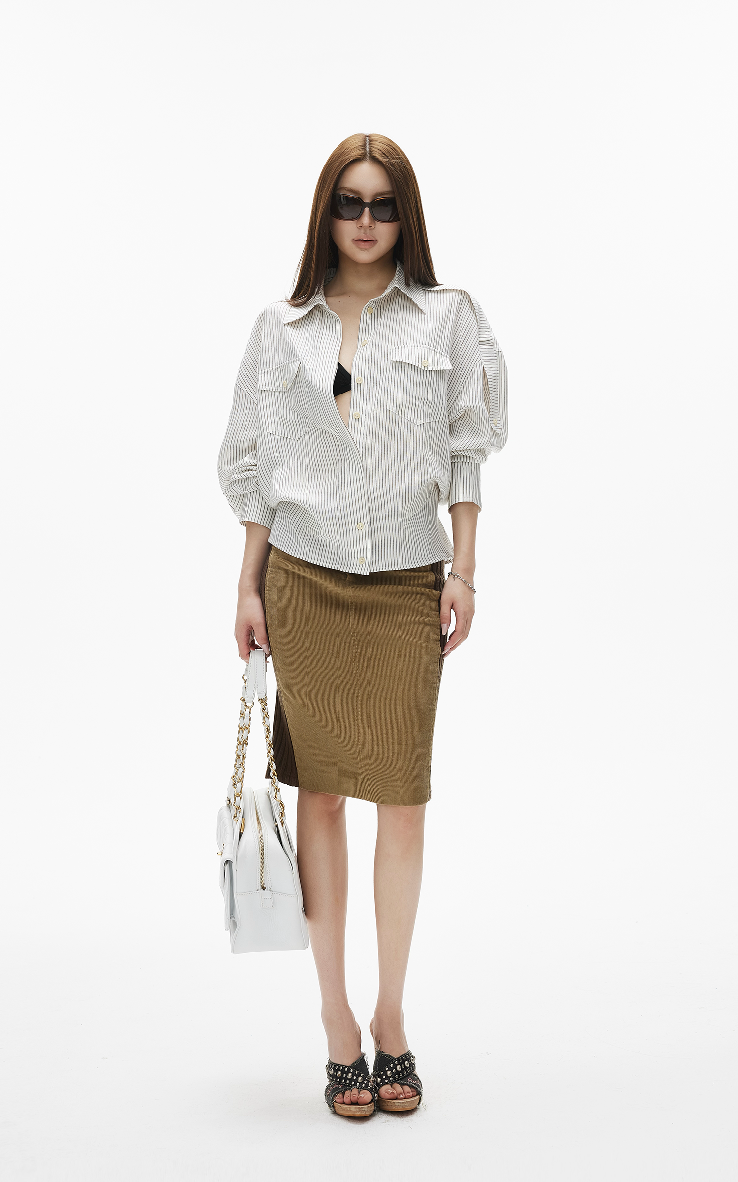 IAMXIAA Relaxed Pinstripe Button-Up Shirt