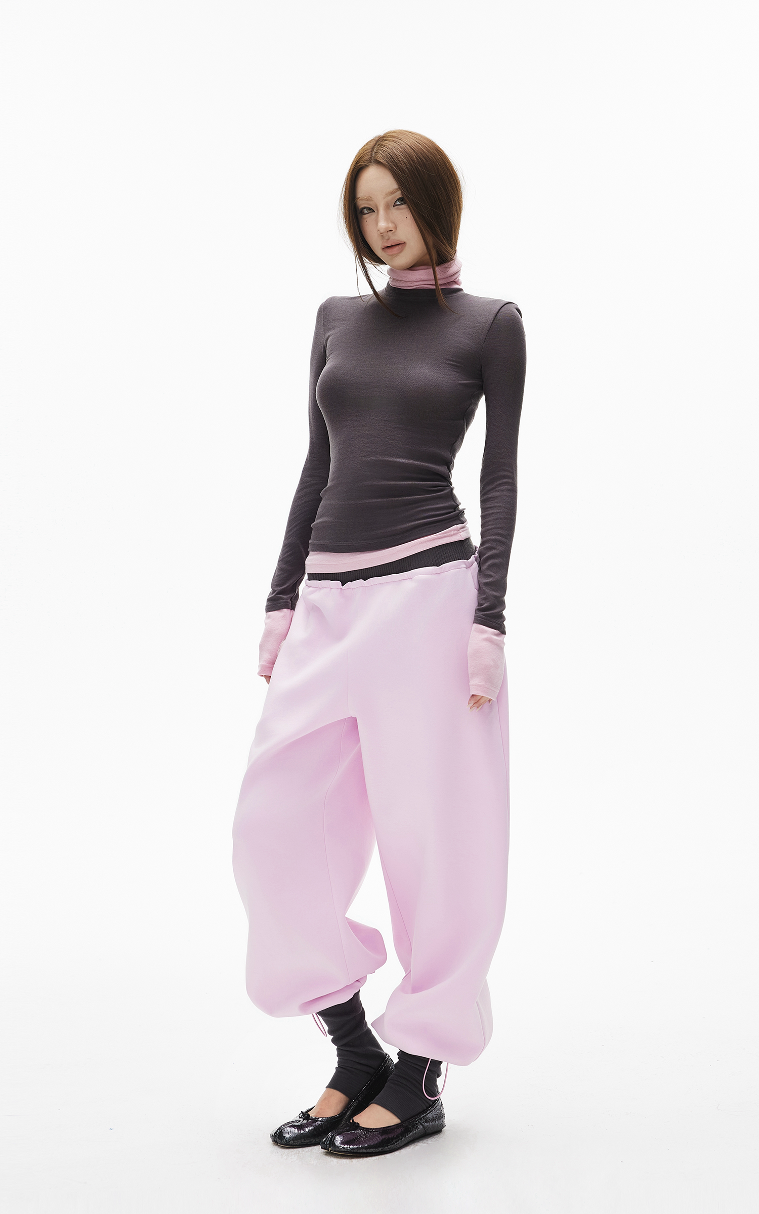 IAMXIAA Low-Rise Layered Look Jogger Pants