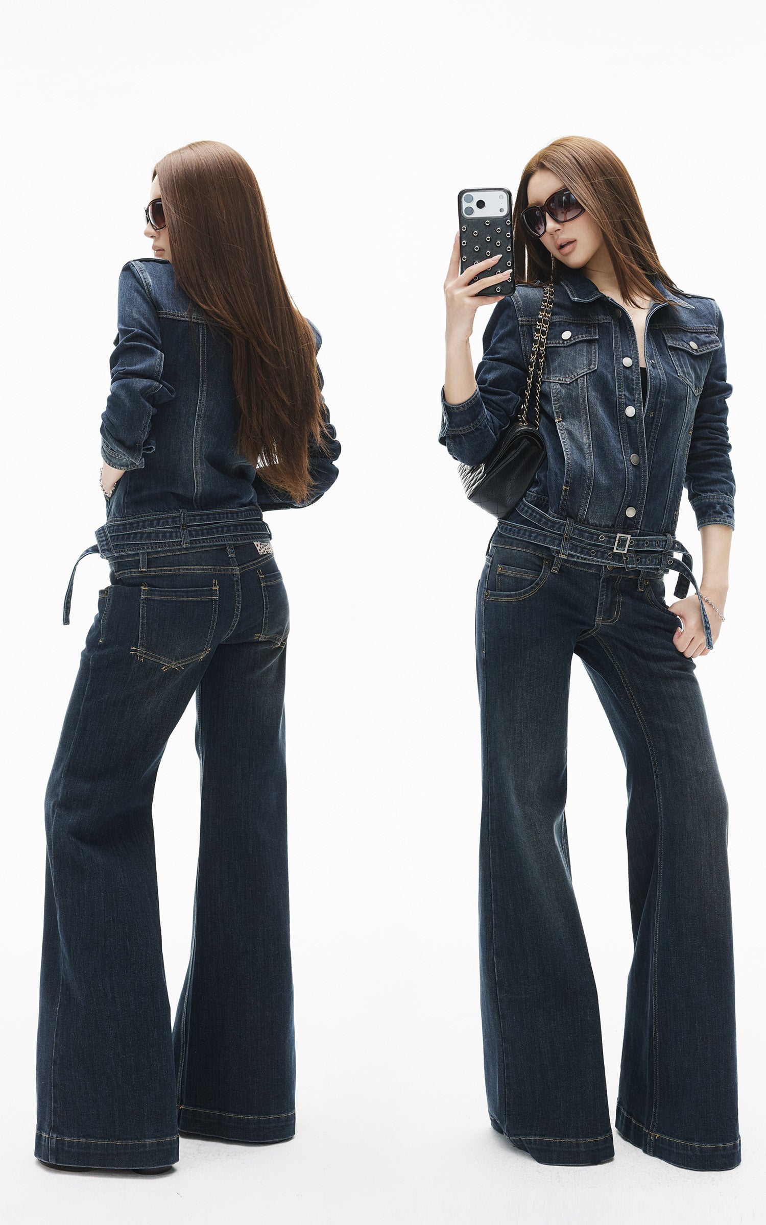 IAMXIAA ローライズフィットフレアジーンズ