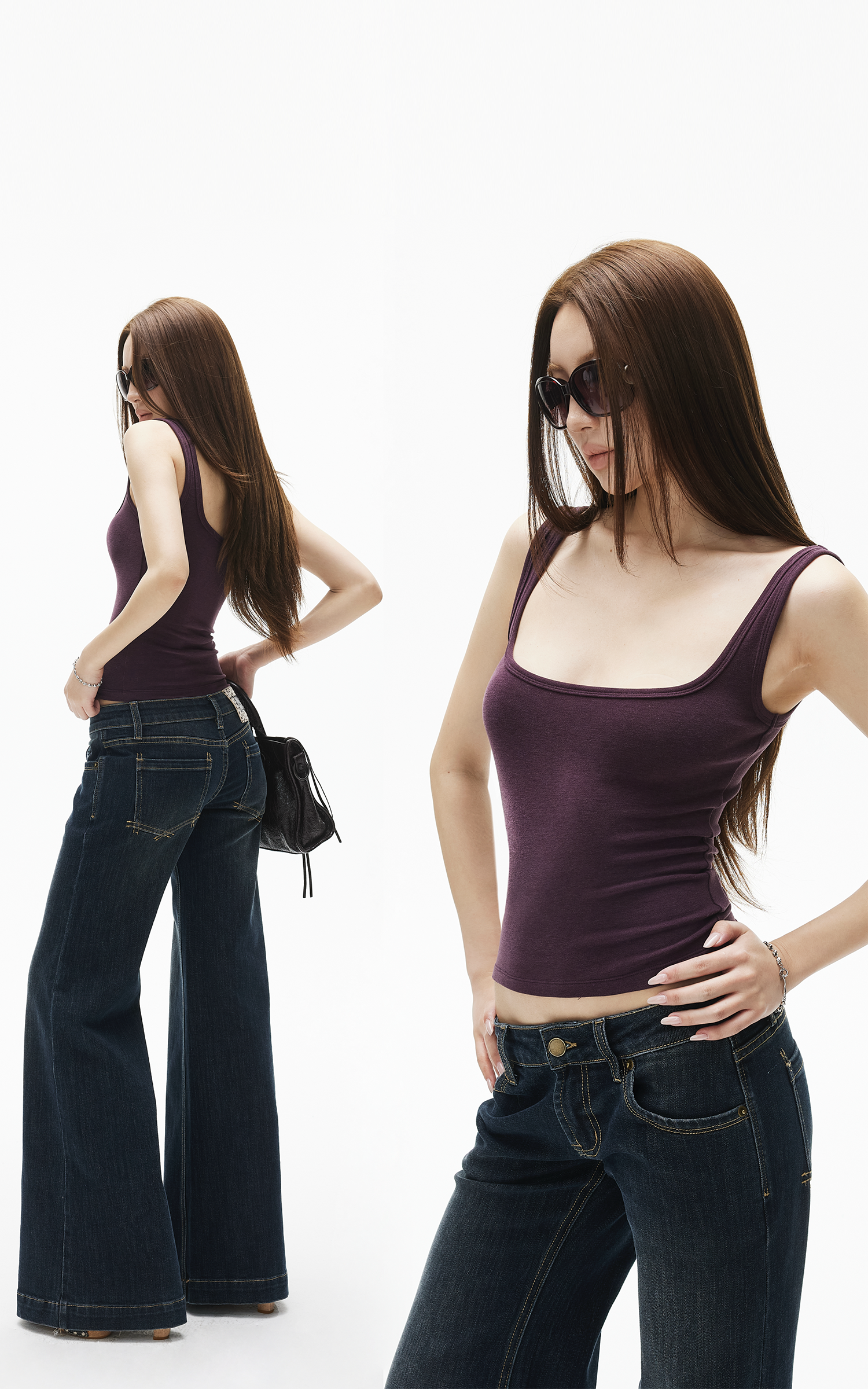 IAMXIAA Square Neck Slim Fit Tank Top