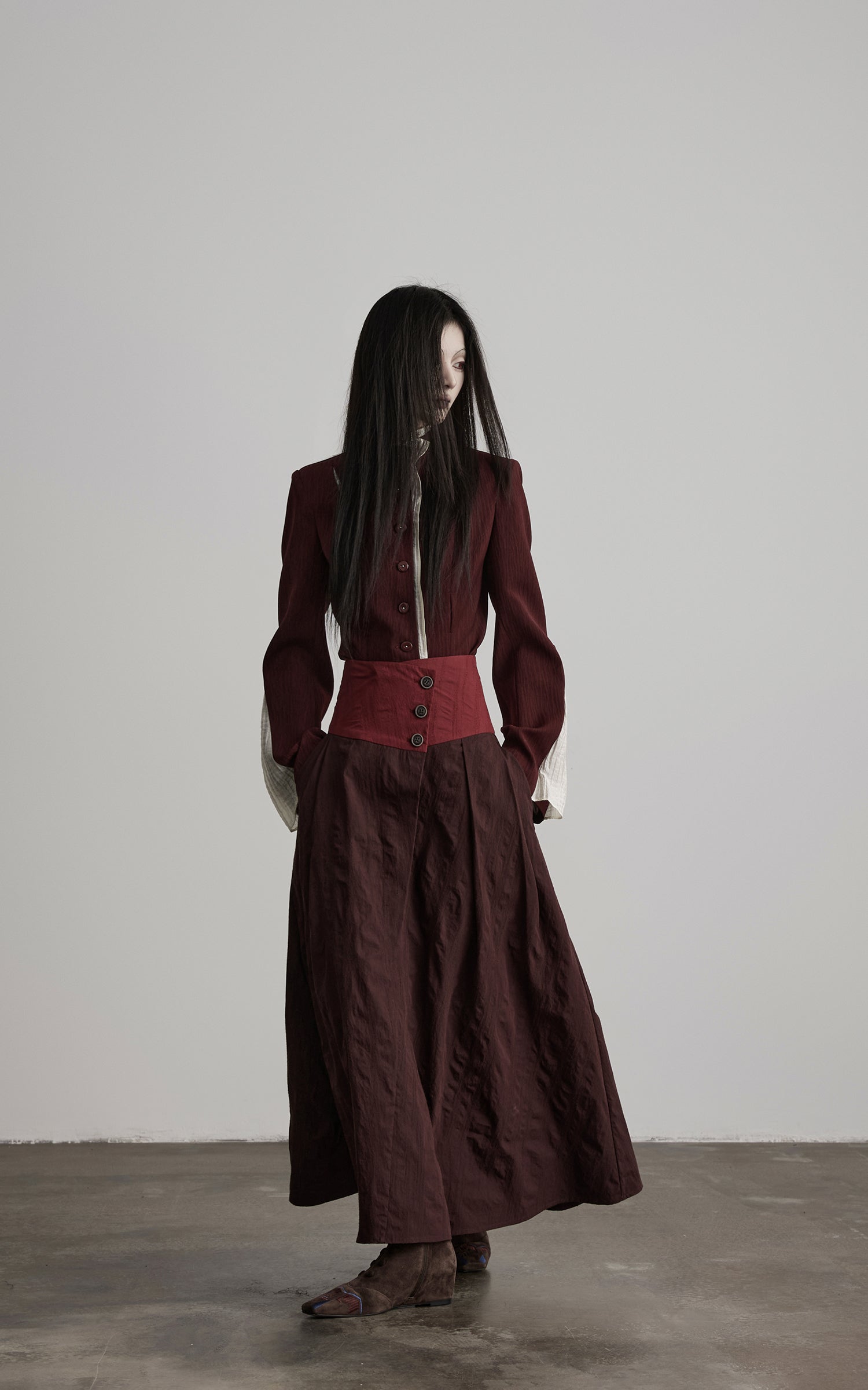 DOINDULGE Structured Panel Stand Collar Jacket