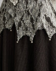 DOINDULGE Layered Fragment Texture Wool Maxi Skirt