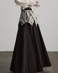 DOINDULGE Layered Fragment Texture Wool Maxi Skirt
