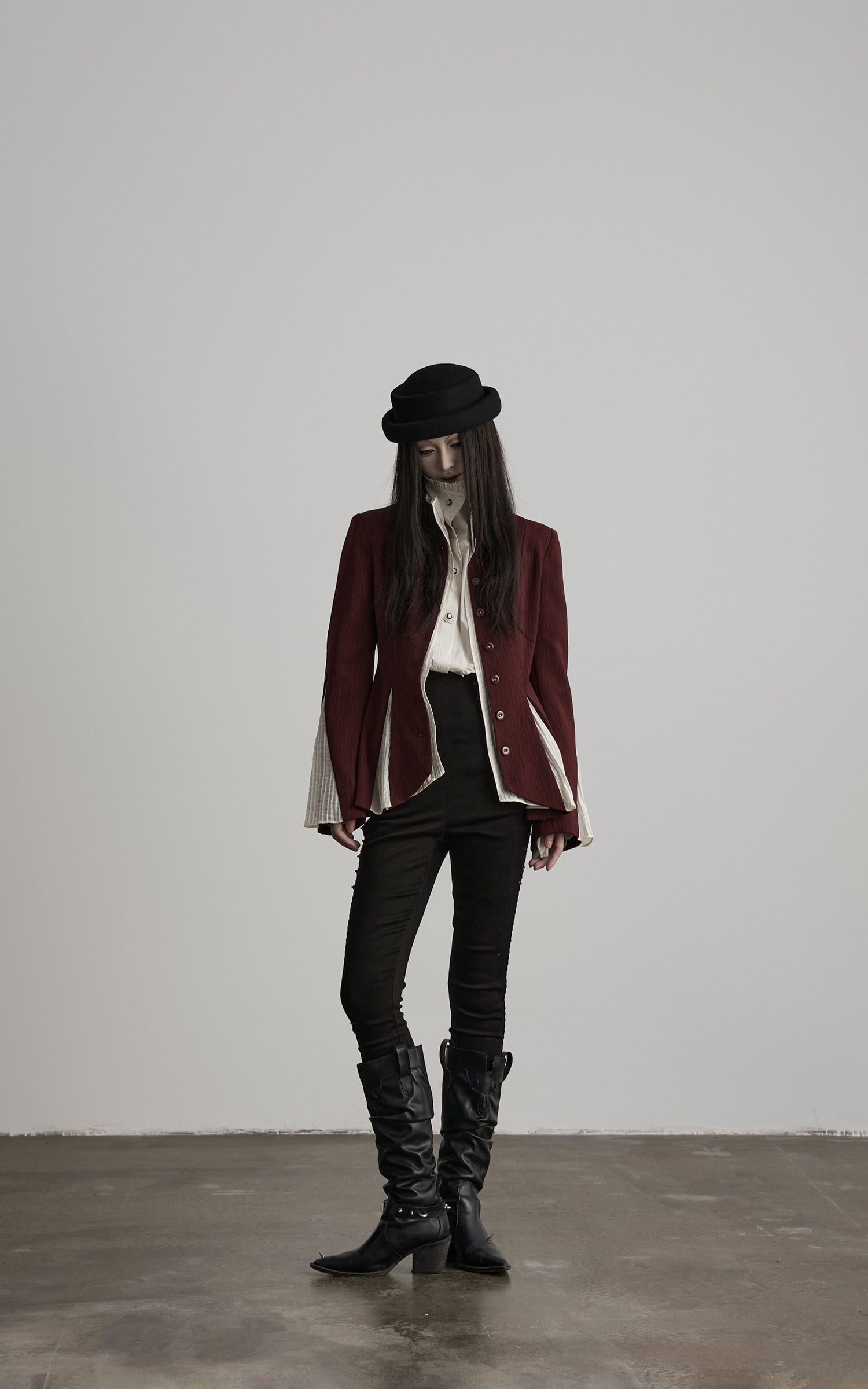 DOINDULGE Structured Panel Stand Collar Jacket