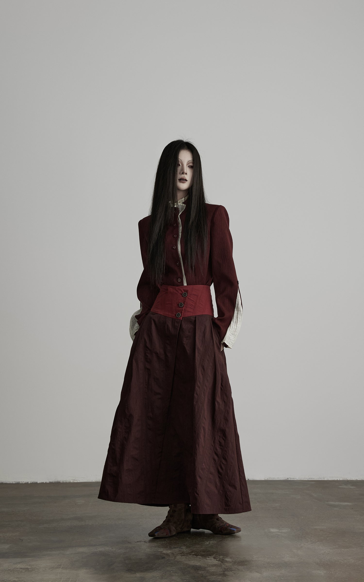 DOINDULGE Structured Panel Stand Collar Jacket