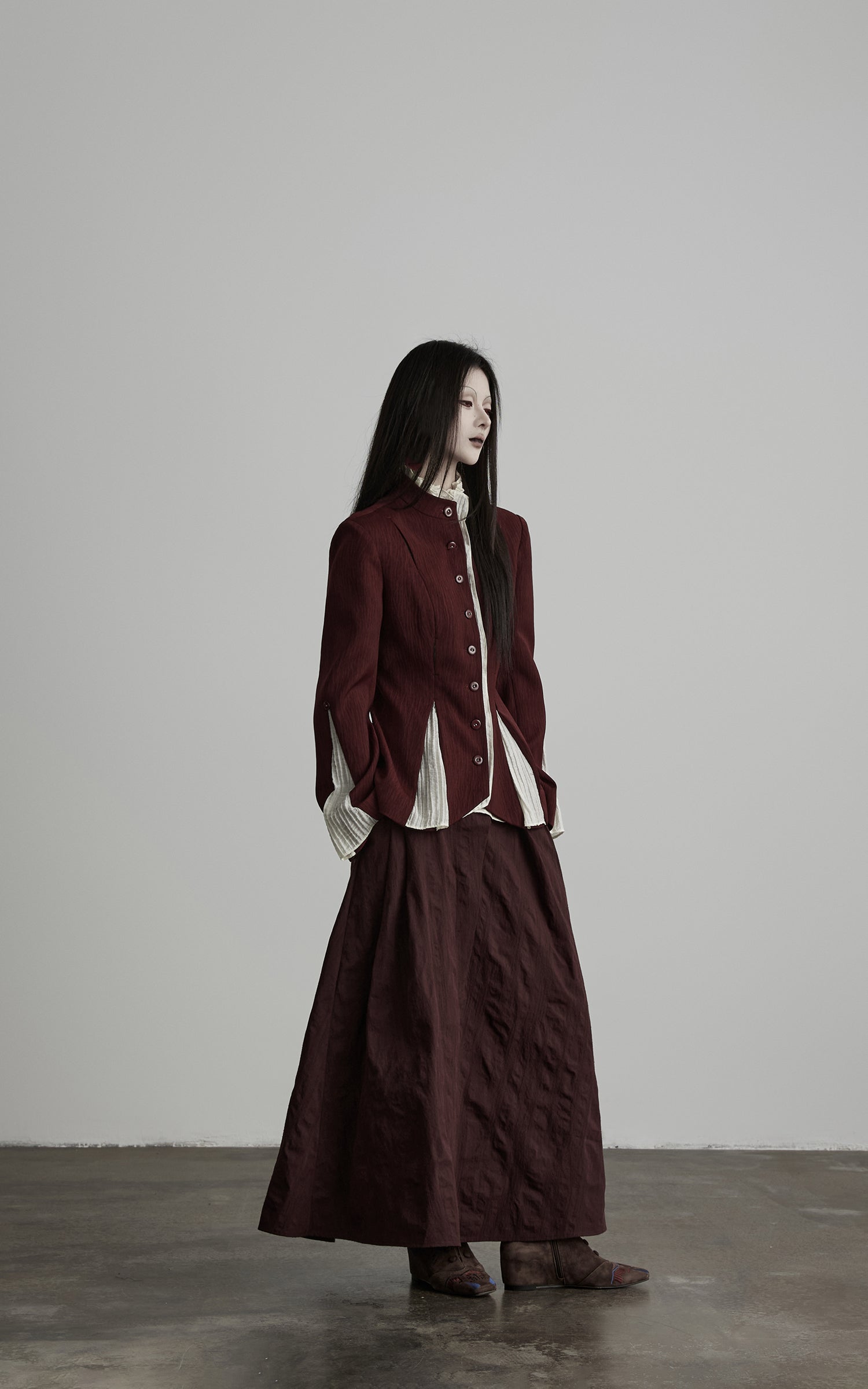 DOINDULGE Structured Panel Stand Collar Jacket