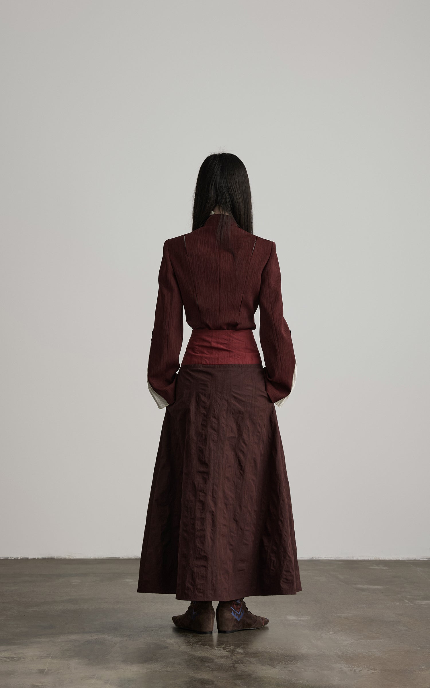 DOINDULGE Structured Panel Stand Collar Jacket