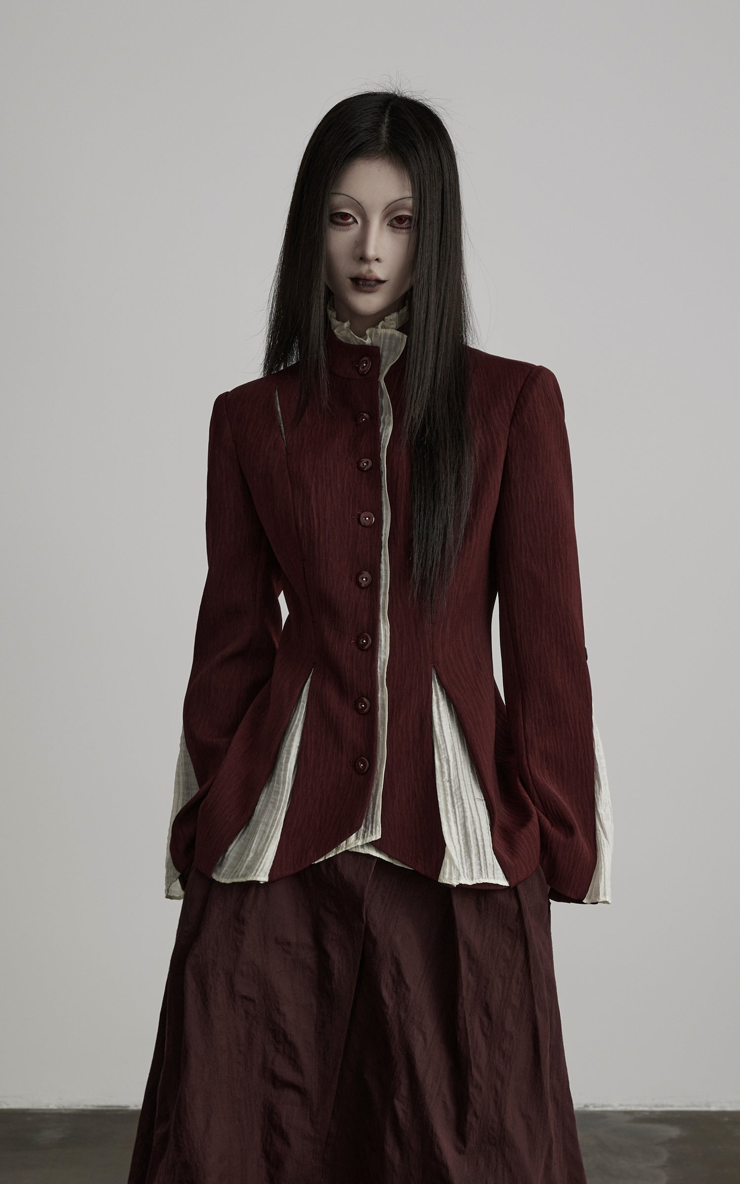 DOINDULGE Structured Panel Stand Collar Jacket