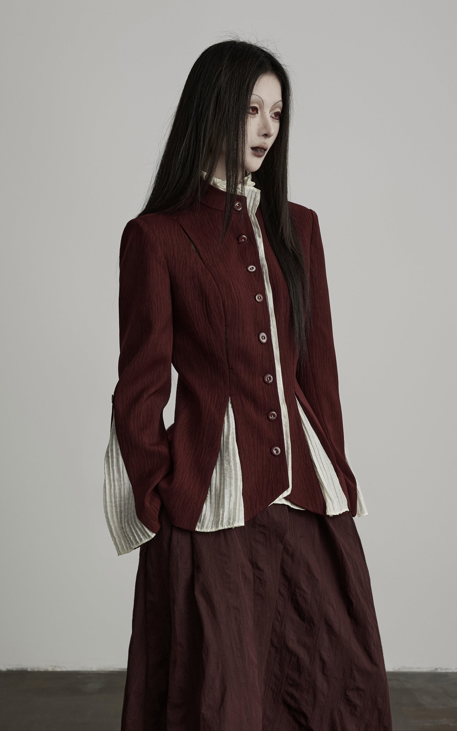 DOINDULGE Structured Panel Stand Collar Jacket
