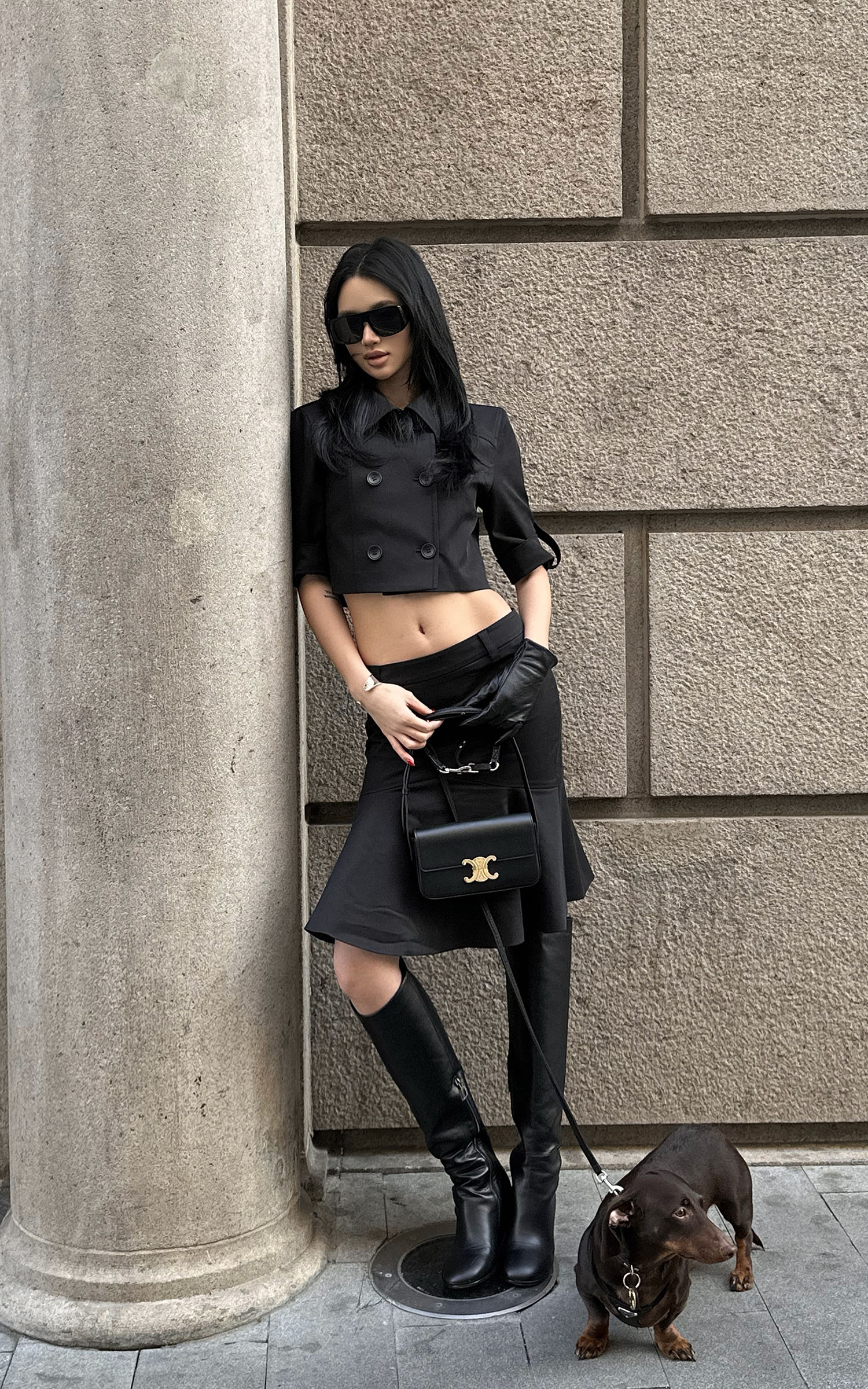 ROVENTE Low-Rise Fishtail Midi Skirt