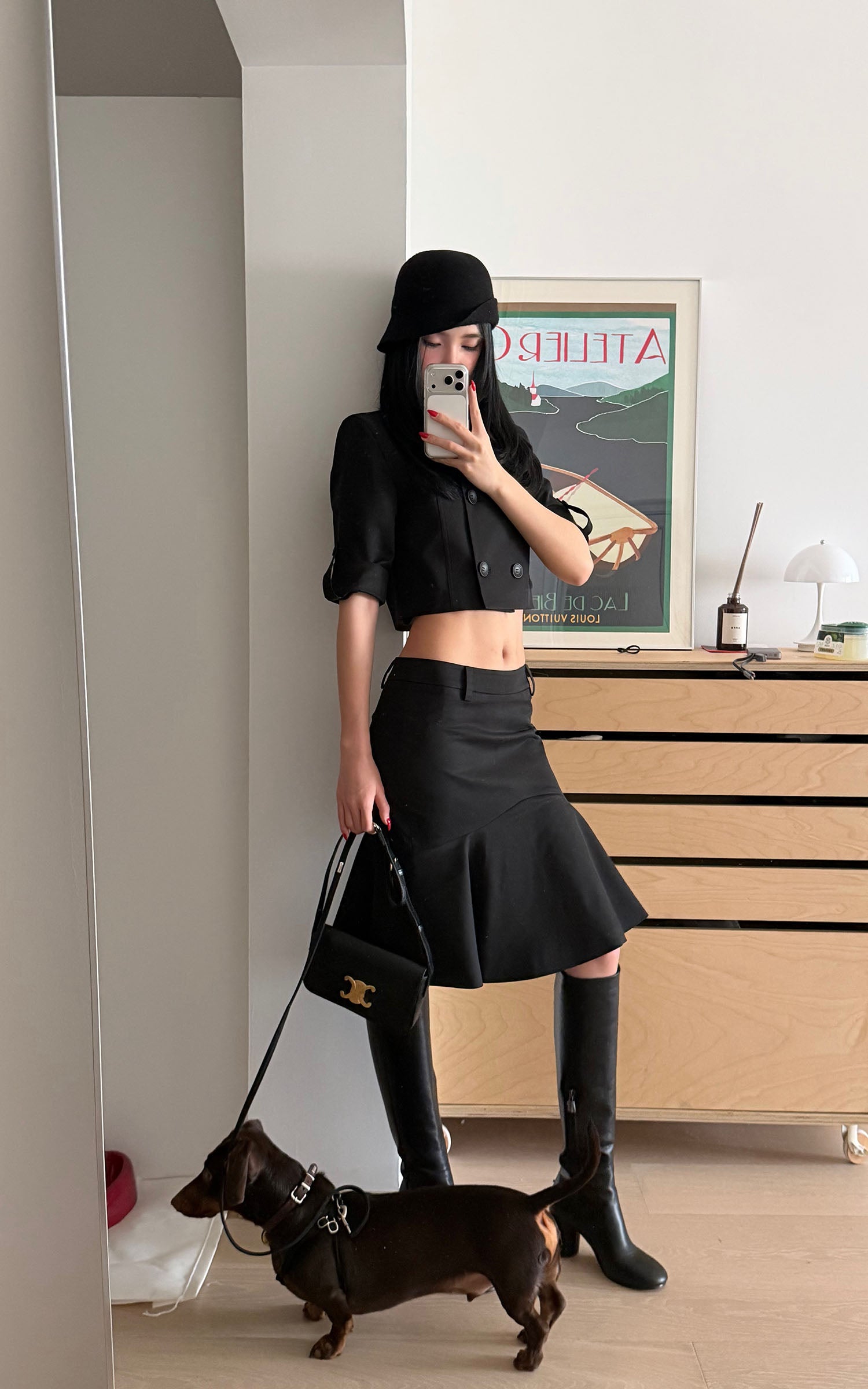 ROVENTE Low-Rise Fishtail Midi Skirt