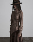DOINDULGE Asymmetric Sculpted Waist Shirt