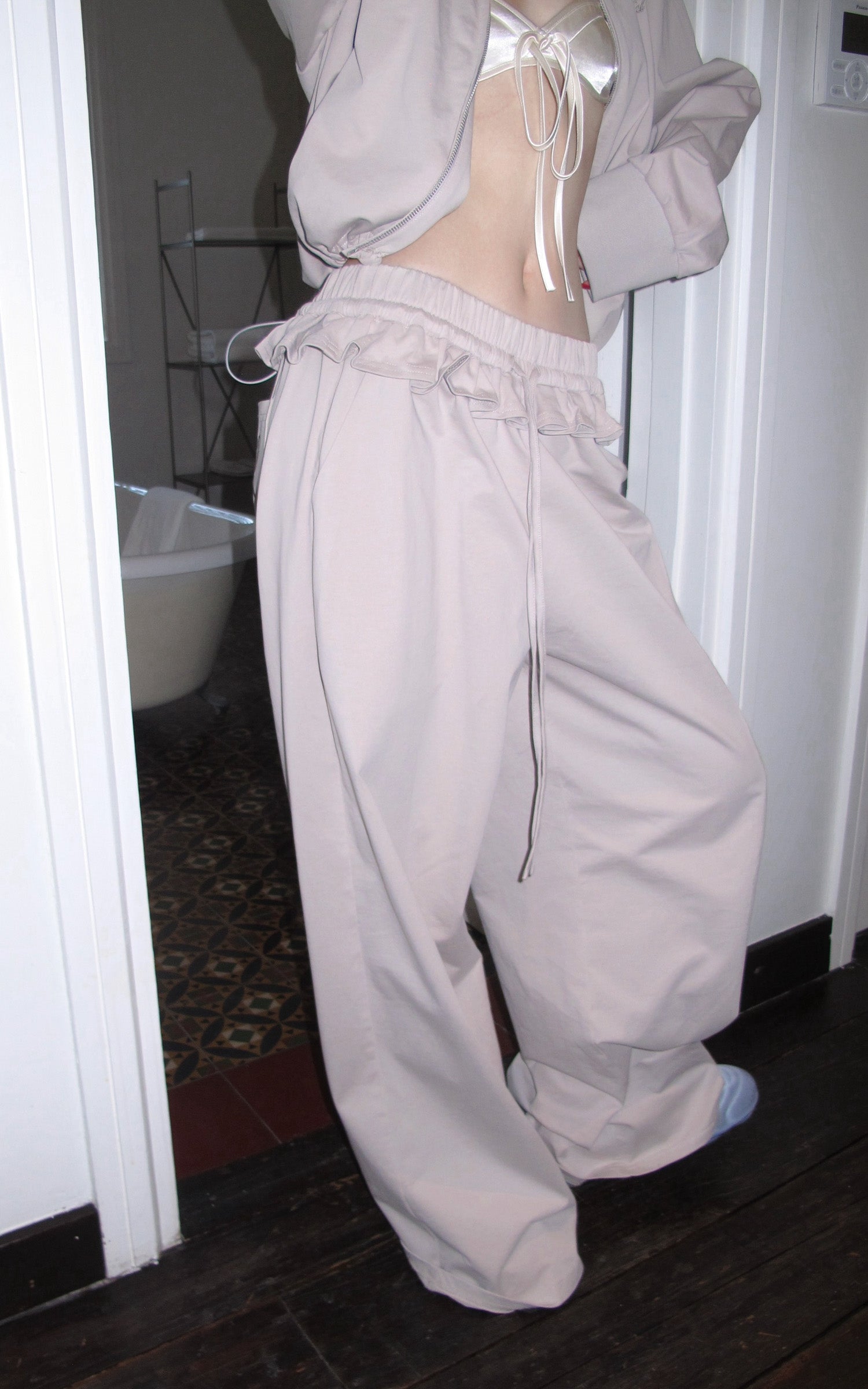 Rase le sol 크롭 집업 재킷 &amp; 와이드 팬츠 세트