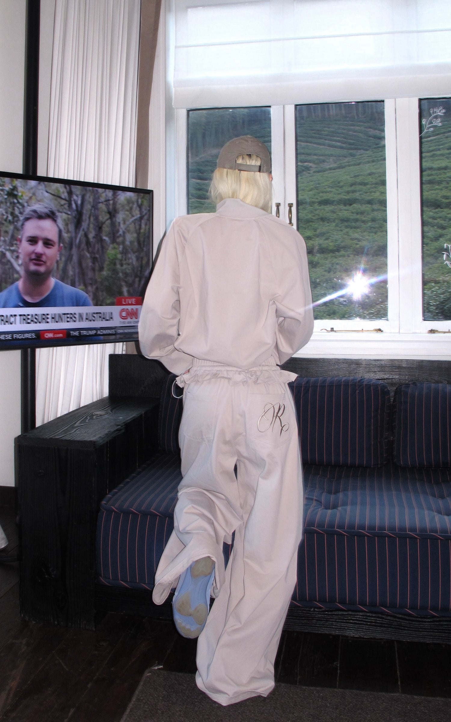 Rase le sol 크롭 집업 재킷 &amp; 와이드 팬츠 세트