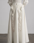 DOINDULGE Sculptural Ruffle Panel High-Waist Long Skirt