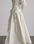 DOINDULGE Sculptural Ruffle Panel High-Waist Long Skirt
