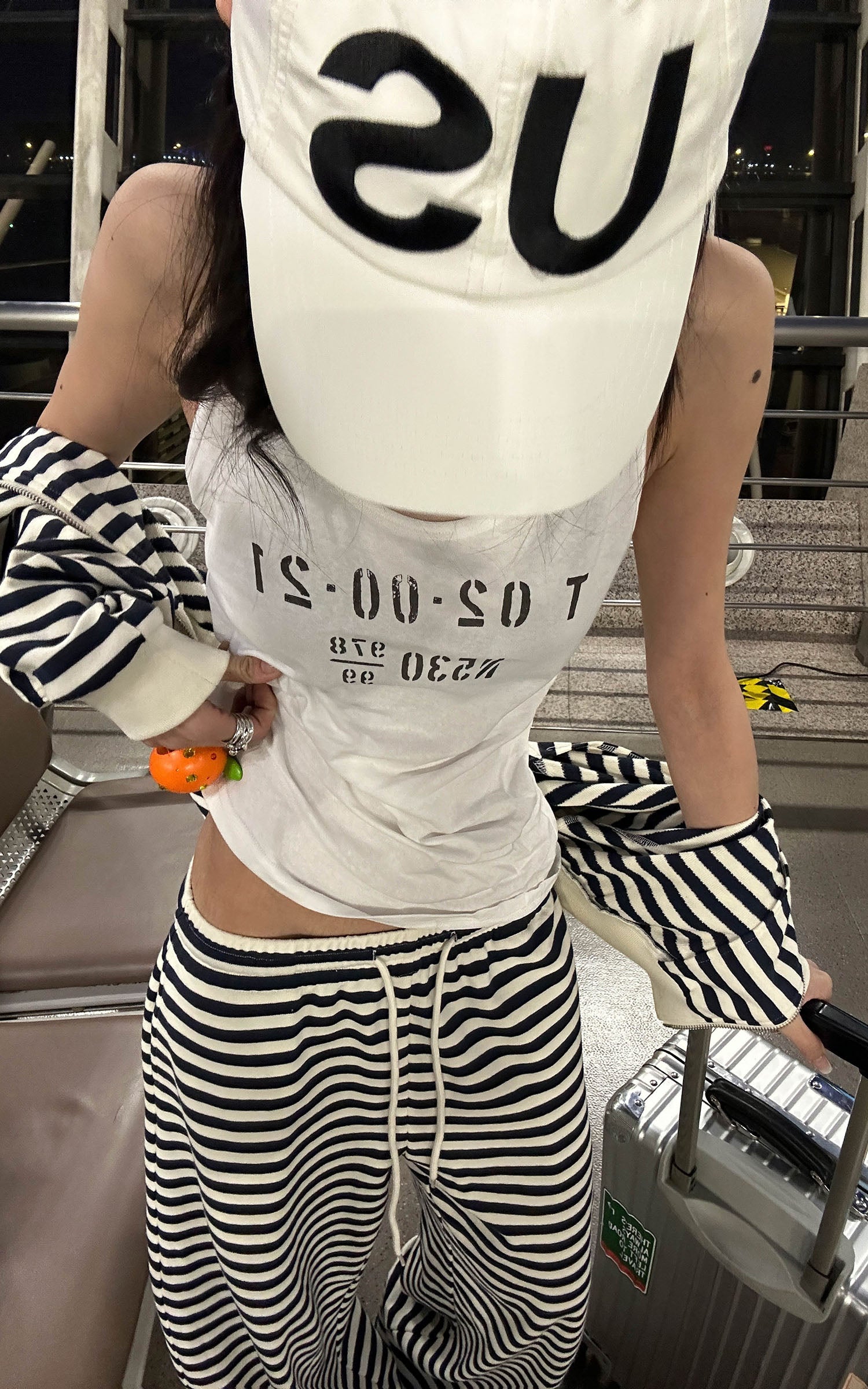 WARDEN EDGE Striped Cropped Hoodie and Wide-Leg Pants Set