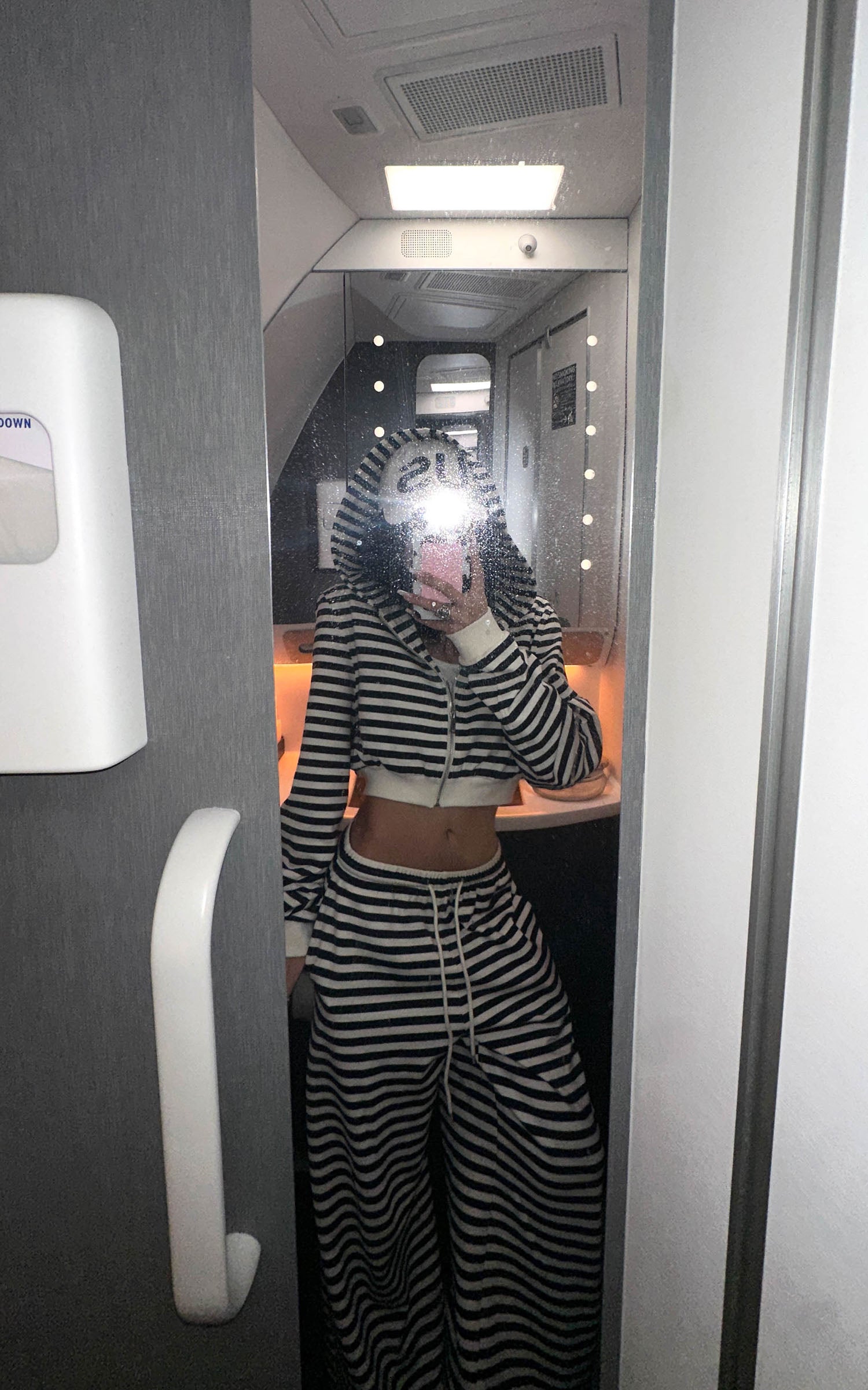 WARDEN EDGE Striped Cropped Hoodie and Wide-Leg Pants Set